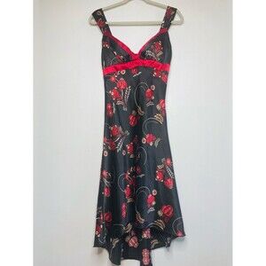 Y2K Satin empire waist Slip Midi Dress Size 2-4 Cocktail Party night out